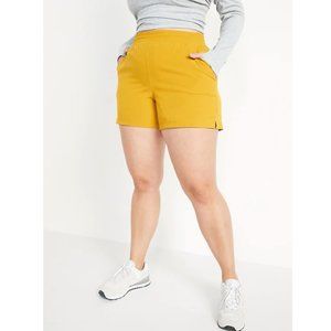 Old Navy High-Waisted StretchTech Shorts Women 4 " inch inseam Cerignola Yellow